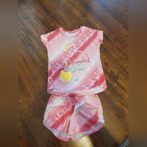Wonder Nation Little Girls Flamingo Pajamas